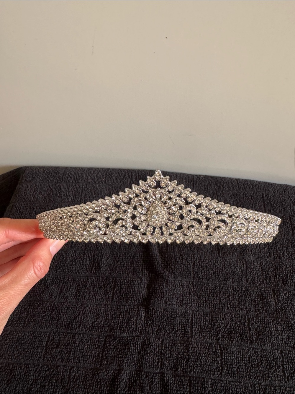 Crystal Rhinestone Silver Tiara Headband
